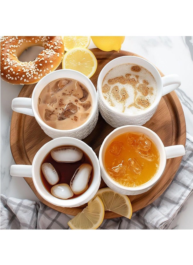 Angju Ceramic Coffee Mug, Large Coffee Cup,Tea Cup With Handle,Coffee Mug Embossment Espresso Cups, Latte Mugs for Cappuccinos, Milk, Beer, Microwave & Dishwasher Safe,Set of 4 - pzsku/ZD4D35B689980DA488F88Z/45/_/1721181971/ae6dbc27-0b5a-44ec-8c6e-9684d54b68c7