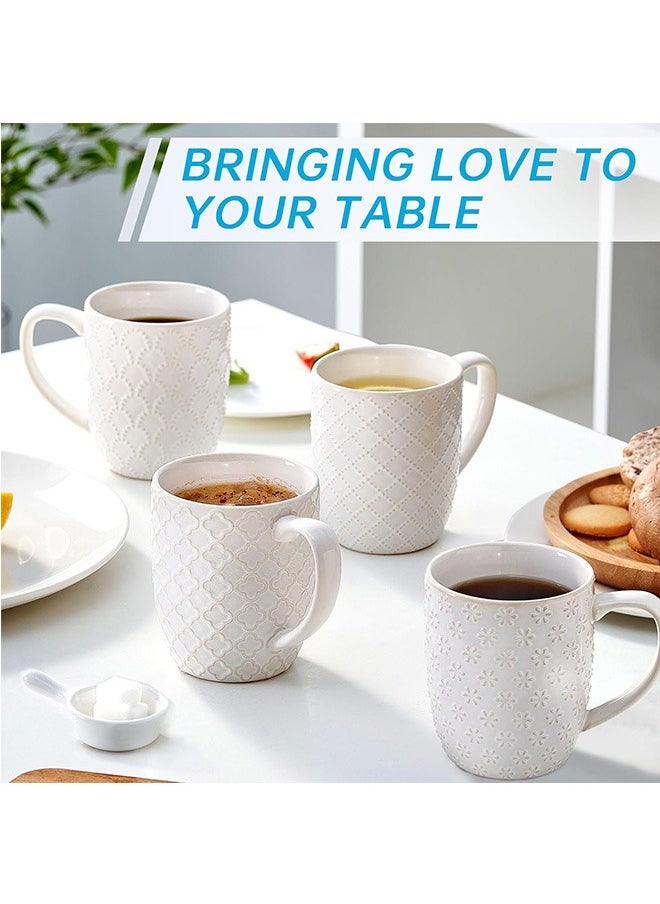 Angju Ceramic Coffee Mug, Large Coffee Cup,Tea Cup With Handle,Coffee Mug Embossment Espresso Cups, Latte Mugs for Cappuccinos, Milk, Beer, Microwave & Dishwasher Safe,Set of 4 - pzsku/ZD4D35B689980DA488F88Z/45/_/1721181971/bafc074c-9b27-43ab-a5ae-994b211ad611