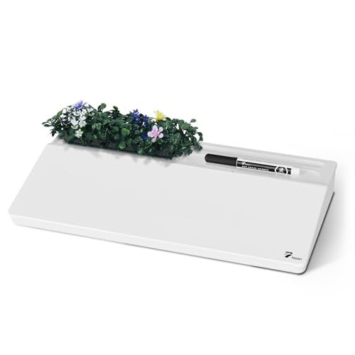 TOWON Glass Small Desktop Whiteboard with Artificial Potted Plant&Nano Incense Stone Aromatic,Dry Erase Board For Desk Notes,Desktop Whiteboard Notepad Dry Erase with Organizer For Home Office Décor - Image 2