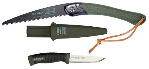 Bahco 9" Laplander Folding Saw & Knife Combination ? Includes 396-LAP Saw and 2446-LAP Knife with Rust-Proof Blade, Perfect Grip, and Belt Holster for Bushcraft, Camping, and Outdoor Utility Tasks - Image 2