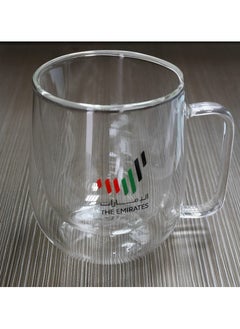 BLACKSTONE Set of 2 Double Wall Glass Cup 300ml with flag Text Logo  - Image 3