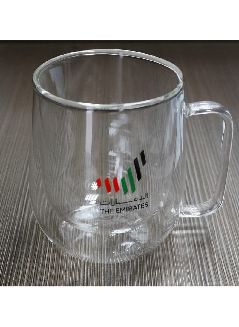 BLACKSTONE Set of 2 Double Wall Glass Cup 300ml with flag Text Logo - Image 3