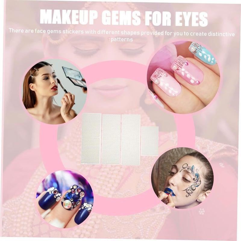 4sheets Face Stickers for Makeup and Nail Decal for Eyebrows Festivals and Parties Self-Adhesive - Image 3