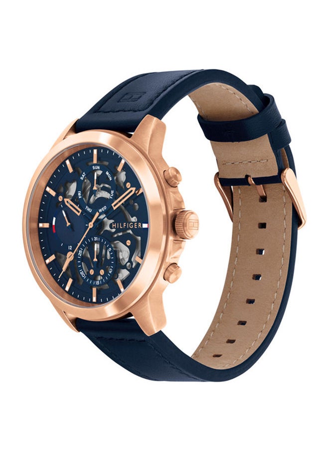 TOMMY HILFIGER - ساعة يد جلدية دائرية تناظرية بإبزيم للرجال 1710475 - 44 ملم - Image 1