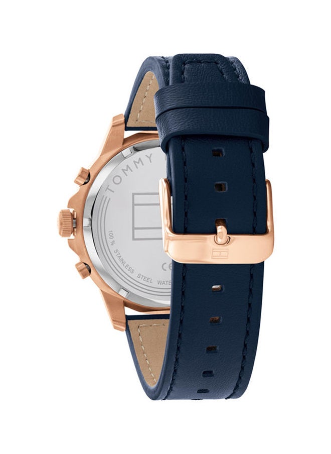 TOMMY HILFIGER - ساعة يد جلدية دائرية تناظرية بإبزيم للرجال 1710475 - 44 ملم - Image 1
