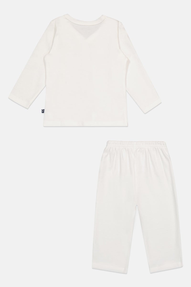 POPEES Toddlers Boy 2 Pieces Embroidered Top And Bottom Set, White - Image 3