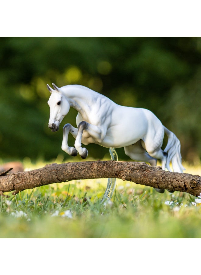 Breyer Horses Traditional Series Get Rowdy | USEF High Performance Horse of The Year 2019 & 2020 | Horse Toy Model | 14" x 11" | 1:9 Scale | Model #1862, White - Image 4