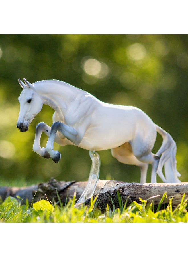 Breyer Horses Traditional Series Get Rowdy | USEF High Performance Horse of The Year 2019 & 2020 | Horse Toy Model | 14" x 11" | 1:9 Scale | Model #1862, White - Image 5