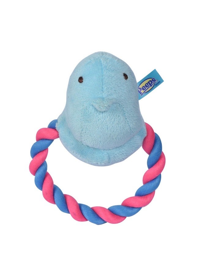 Peeps for Pets Chick 6 Inch Blue Plush Rope Pull Toy for Dogs - Image 4