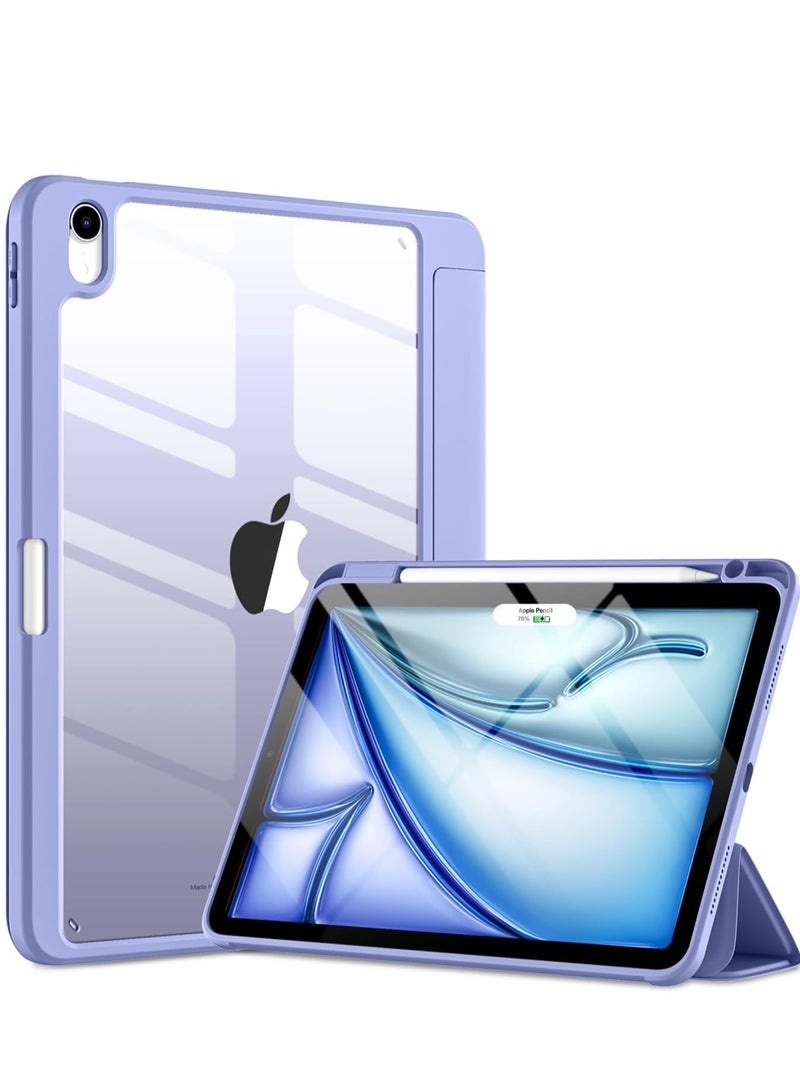 EVO iPad Air 11 Inch Case, M2 2024 Acrylic Transparent Cover, 11/10.9 Inch Cover, Pencil Storage Holder, PU Laser, Closure, Trifold, Stand, Built-in Magnet, Auto Sleep Function, Magnetic Charging,  - Image 1