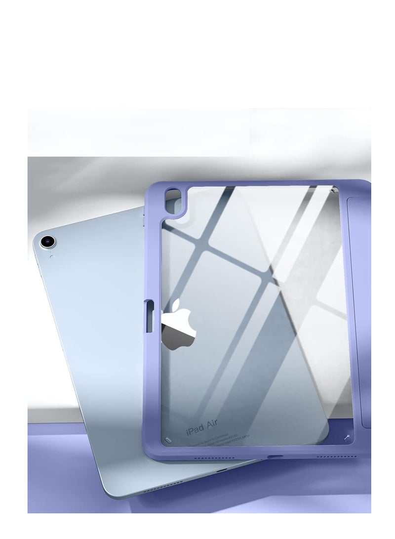 EVO iPad Air 11 Inch Case, M2 2024 Acrylic Transparent Cover, 11/10.9 Inch Cover, Pencil Storage Holder, PU Laser, Closure, Trifold, Stand, Built-in Magnet, Auto Sleep Function, Magnetic Charging,  - Image 2
