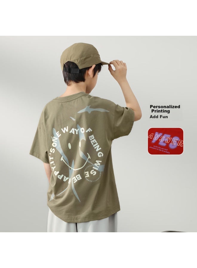 Luson Chen Da Zhu Boys' Short-sleeve T-shirt, Summer New Style, Children's Summer Wear, New Casual Boys' Top