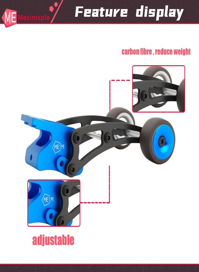 Mesimsple Carbon Fiber Adjustable Wheelie Bar for 1/14 H14BM 14209 14210 Series Upgrade Parts Blue - Image 2