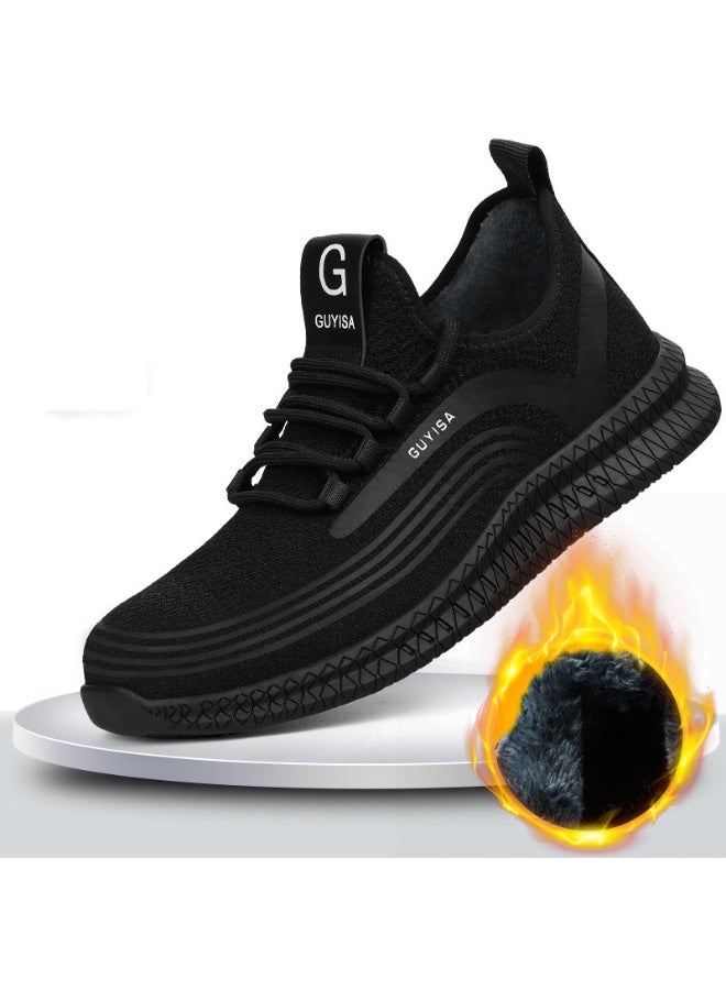 GUYISA Fleece-lined Thickened Warm Steel Toe Protective Shoes Safety Sneakers Work Construction Work Shoes - Image 1