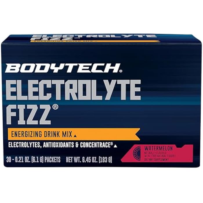 BODYTECH Electrolyte Fizz Packets - Supports Hydration, Energy & Endurance with 1200mg Vitamin C - Watermelon (30 Packets) - Image 1