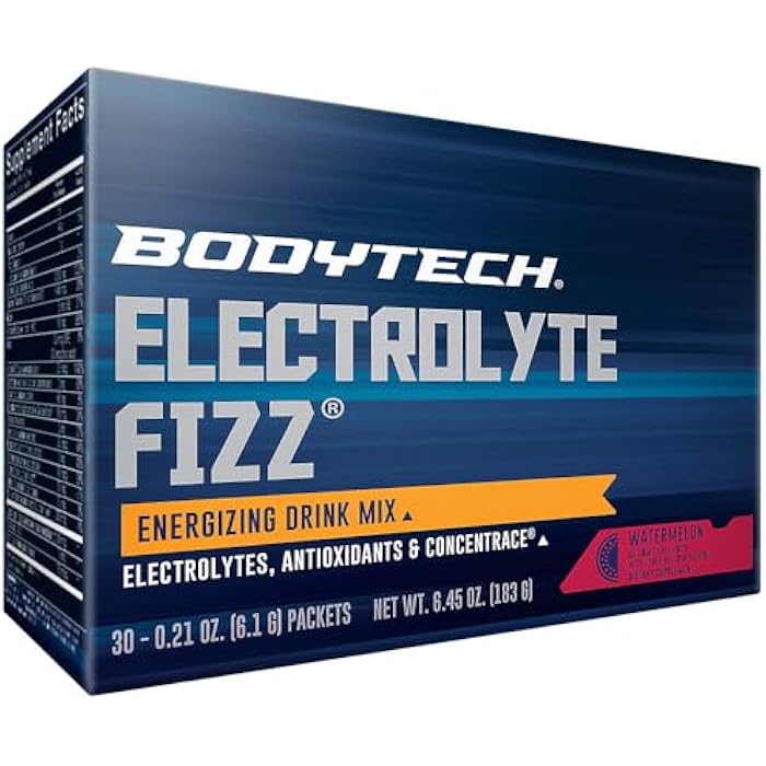 BODYTECH Electrolyte Fizz Packets - Supports Hydration, Energy & Endurance with 1200mg Vitamin C - Watermelon (30 Packets) - Image 2