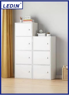 LEDIN Multi-Layer Chest of drawers bedroom storage cabinet storage cabinet wall storage cabinet simple multi-layer clothing storage cabinet (White)  - Image 1