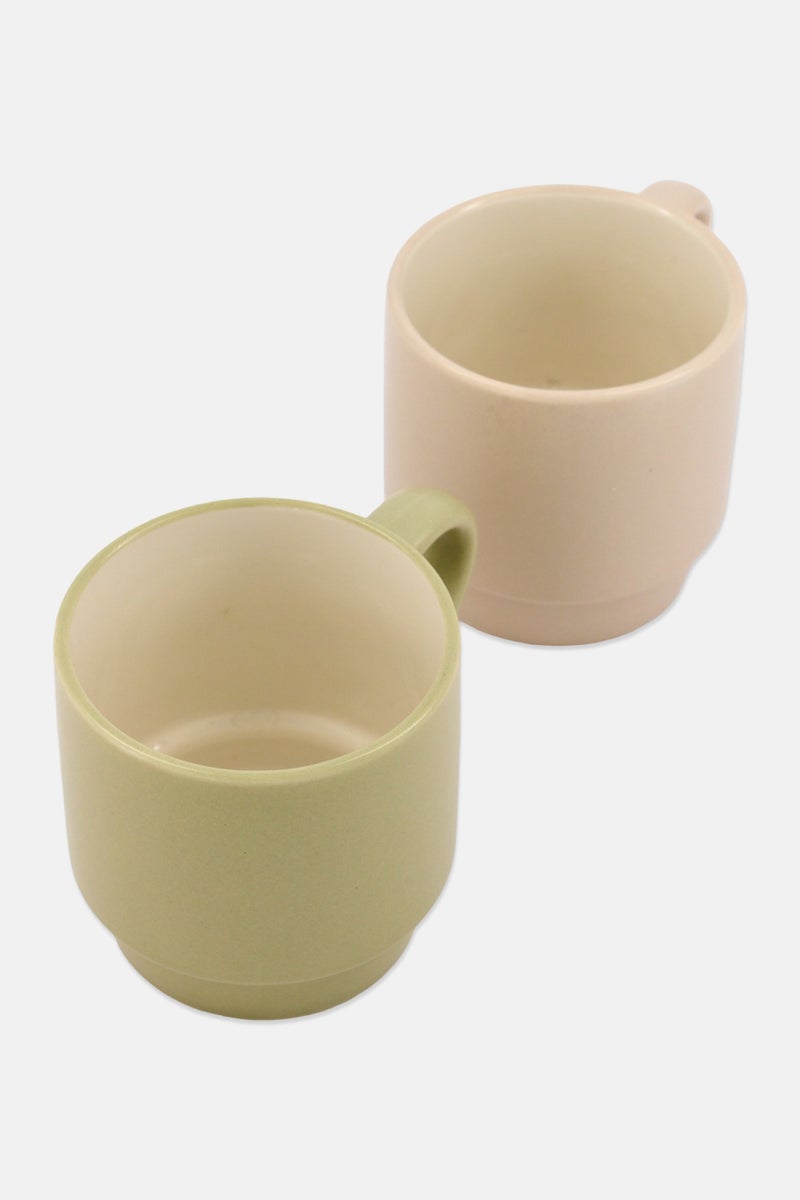 Muy Mucho 2 Pcs Stackable Cups 320 ml, Beige  - Image 3