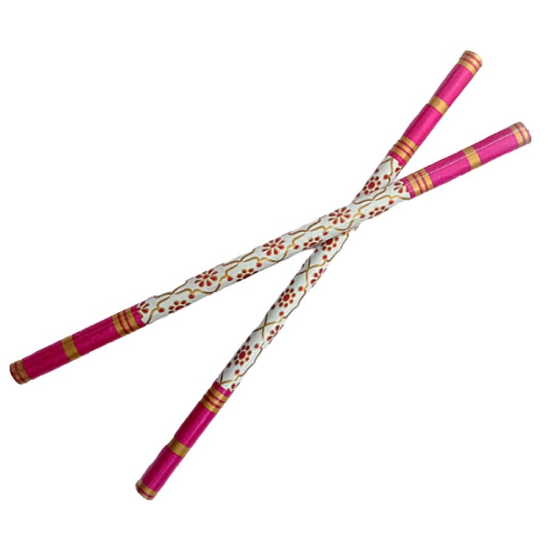 P.A.Decorated Colorful Wooden Dandiya Sticks for Dance/Garba Sticks for Navratri Celebration.[Large-14.4 Inch] (12) - Image 5