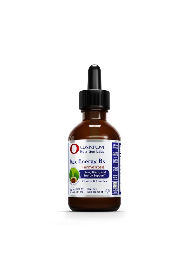 Quantum Nutrition Labs Max Energy B - Vitamin B Complex Liquid Drops, Organic Vitamin B Supplement for Women and Men, Vitamin B1, B2, B3, B5, B6, B12 - 2 Fl Oz - Image 1