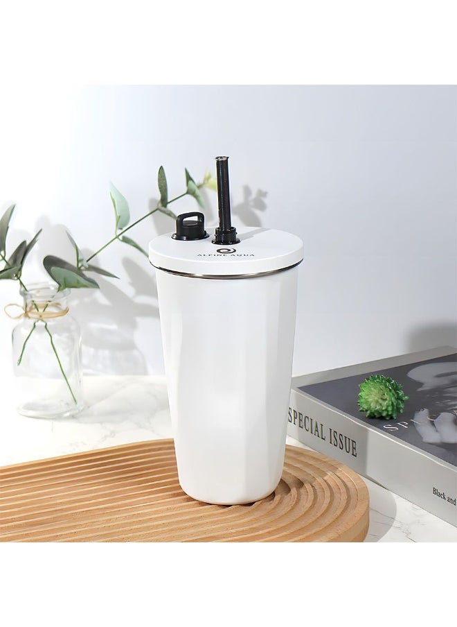 DANUBE HOME Alpine Aqua Travel Tumbler Stainless Steel Vacuum Insulated with Lid and Straw White 600ml  - Image 3