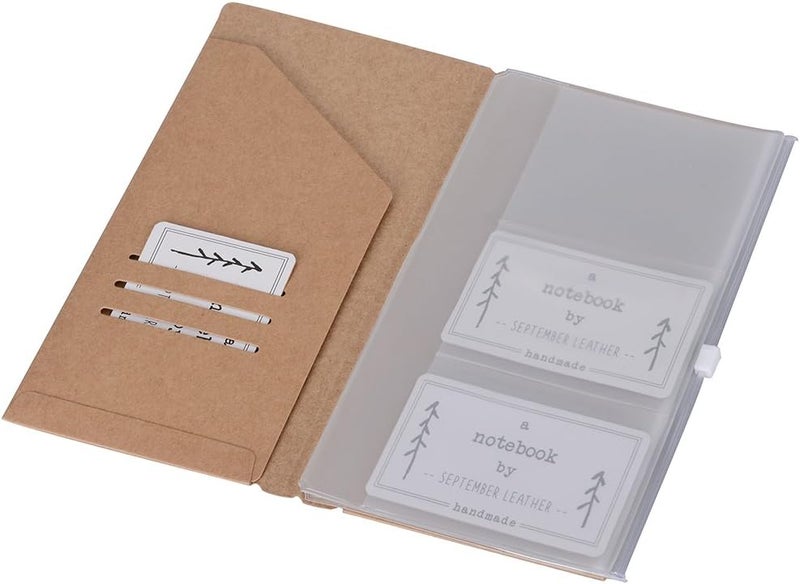 نيو ستور حزمة ملحقات السفر من Kraft File Folder + Zipper Pouch & Card Sleeve - إعادة تعبئة لدفتر المسافر القياسي - Image 1