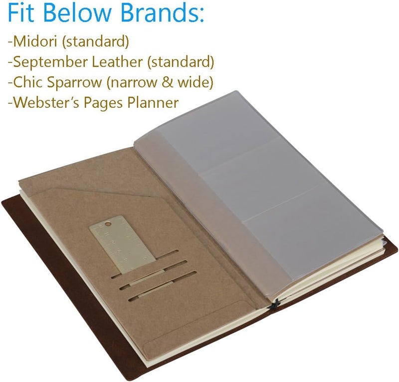 نيو ستور حزمة ملحقات السفر من Kraft File Folder + Zipper Pouch & Card Sleeve - إعادة تعبئة لدفتر المسافر القياسي - Image 4
