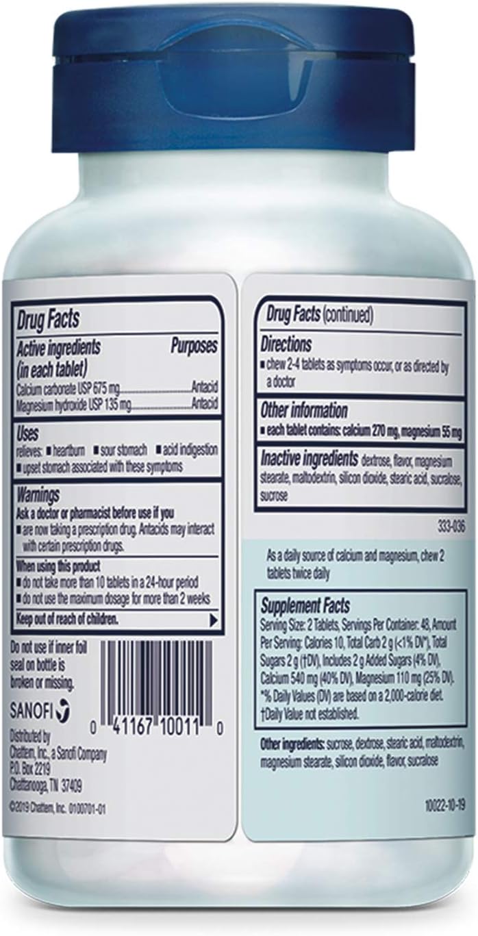 Rolaids Ultra Strength 72 Chewable Tablets Assorted Fruit Extra Strength 96 Mint Chewable Tablets Heartburn Relief - Image 5