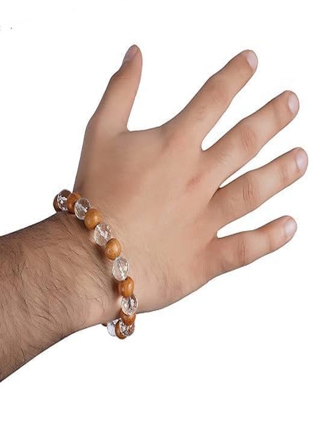 Trishakti Wood crystal Bracelet Men & Women Stretchable Band 6.5 to 7.5 inches,Bead Size: 8 mm - Image 3