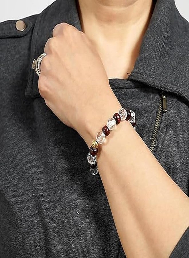 Trishakti Wood crystal Bracelet Men & Women Stretchable Band 6.5 to 7.5 inches,Bead Size: 8 mm - Image 2