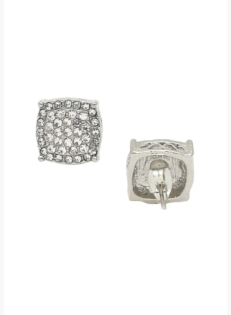 SOHI Silver Plated Party Designer Stone Stud For Women