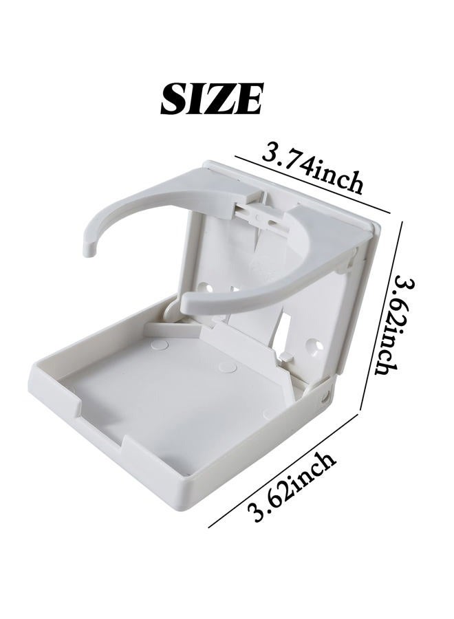 ROYHOO 4PCS Adjustable Folding Drink Holder Universal Car Cup Bottle Holder for Marine Boat Caravan Car Trucks RVs Vans with Wall Mounted Screws(White) - Image 2