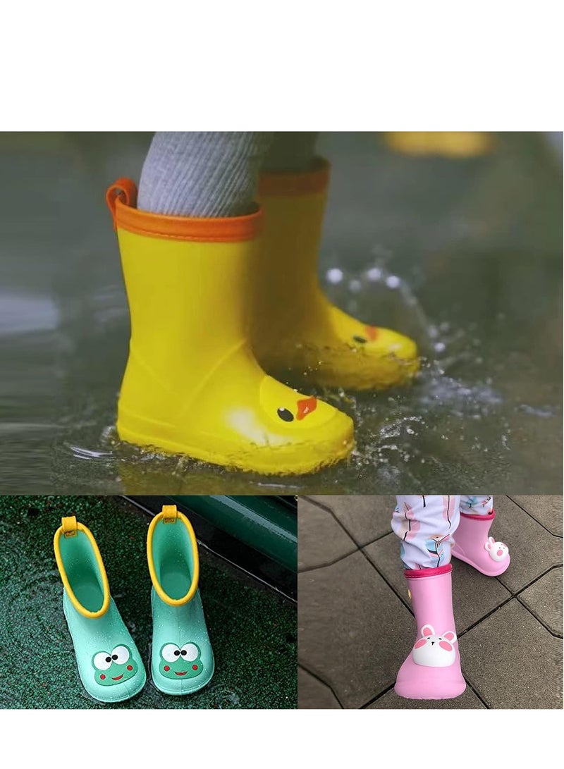 Barakah Toddler Rain Boots Kids, Easy-On Handles Girls Patterns Boys Wellies EVA Non-Slip Waterproof Shoes for Water Beach Outdoor Playing - Image 5