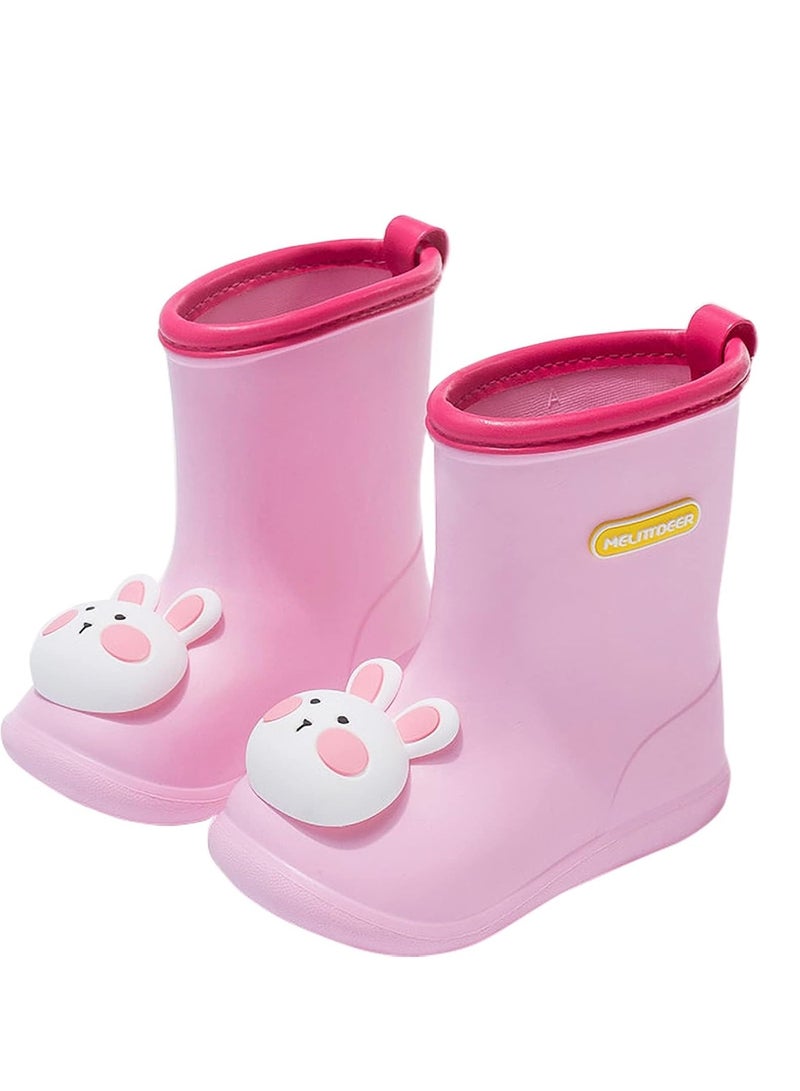 Barakah Toddler Rain Boots Kids, Easy-On Handles Girls Patterns Boys Wellies EVA Non-Slip Waterproof Shoes for Water Beach Outdoor Playing - Image 1