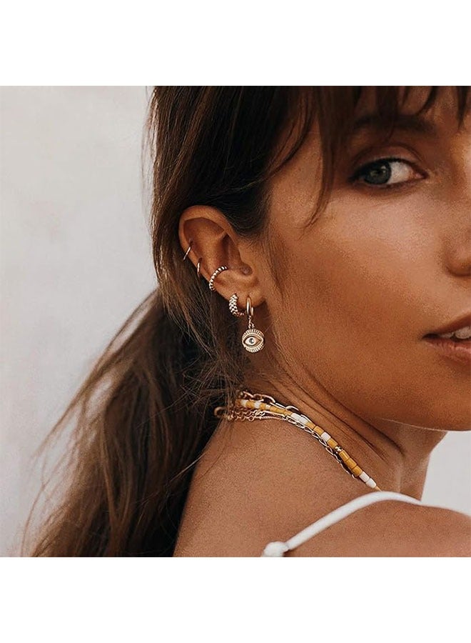 Mevecco Women Ear Cuff Earring Gold Non Pierced Ear Cartilage Clip on Wrap Hoop 14K Gold Filled Tiny Boho Beach Simple Minimalist Delicate Handmade Hypoallergenic Jewelry Gift-Sold as Single/Pair - Image 2
