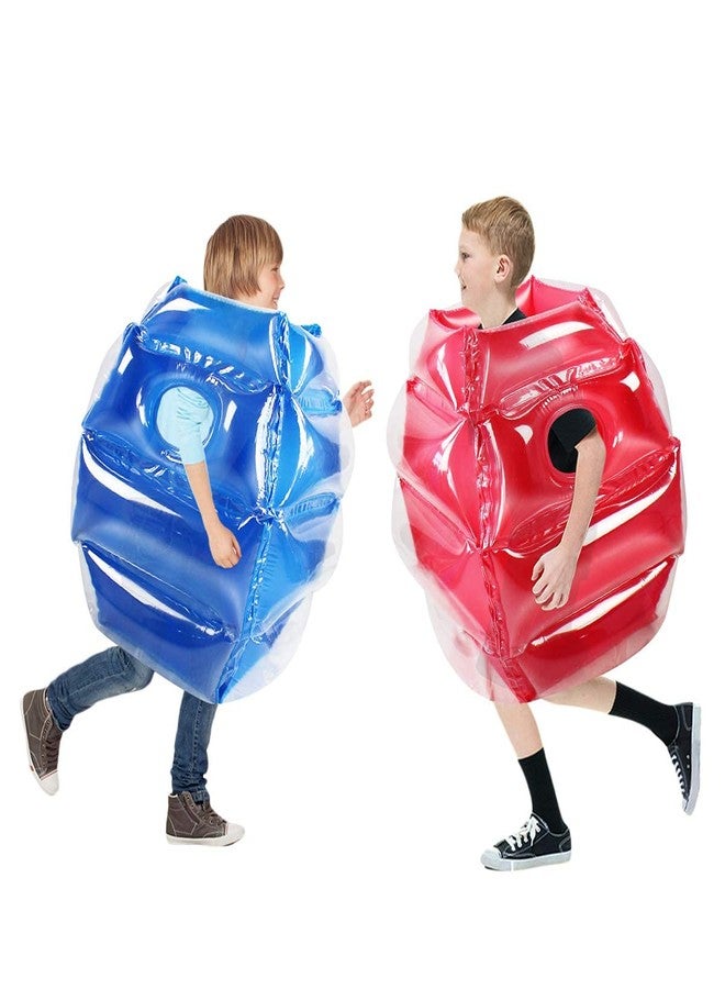 SUNSHINE-MALL 2 PC inflatable bumper for kids, bumper bounce ball for Kids, kid sumo Balls, Lawn game ball for child outdoor team gaming play for 3-12 ages (24 inch, blue+red) - Image 2