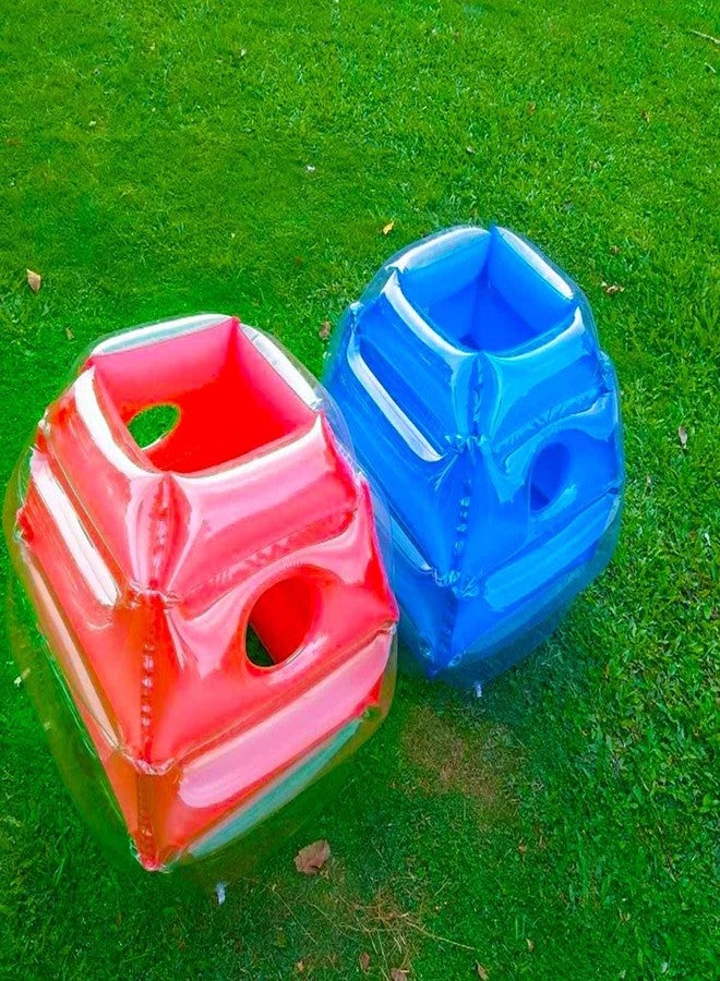 SUNSHINE-MALL 2 PC inflatable bumper for kids, bumper bounce ball for Kids, kid sumo Balls, Lawn game ball for child outdoor team gaming play for 3-12 ages (24 inch, blue+red) - Image 3