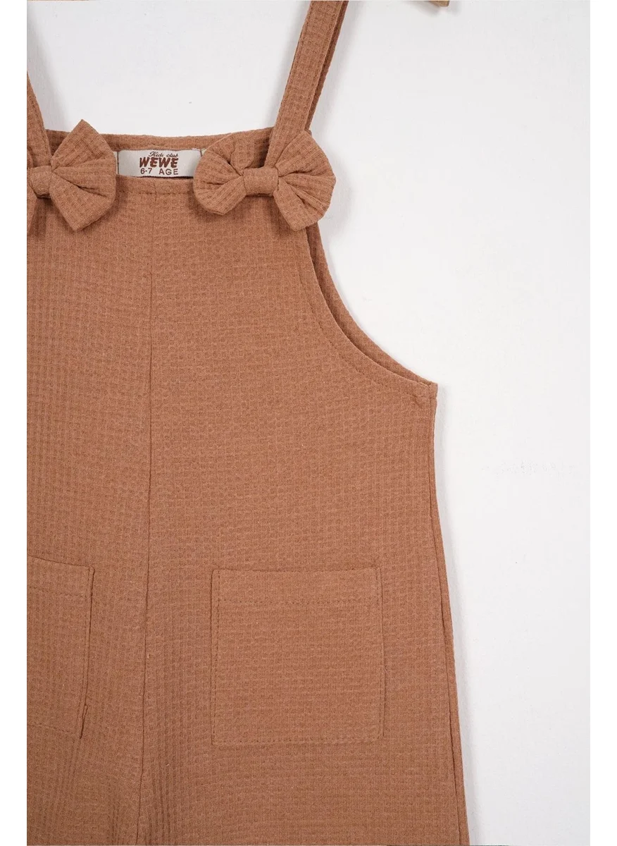Zepkids Bow Accessory Mink Color Girl's Salopette