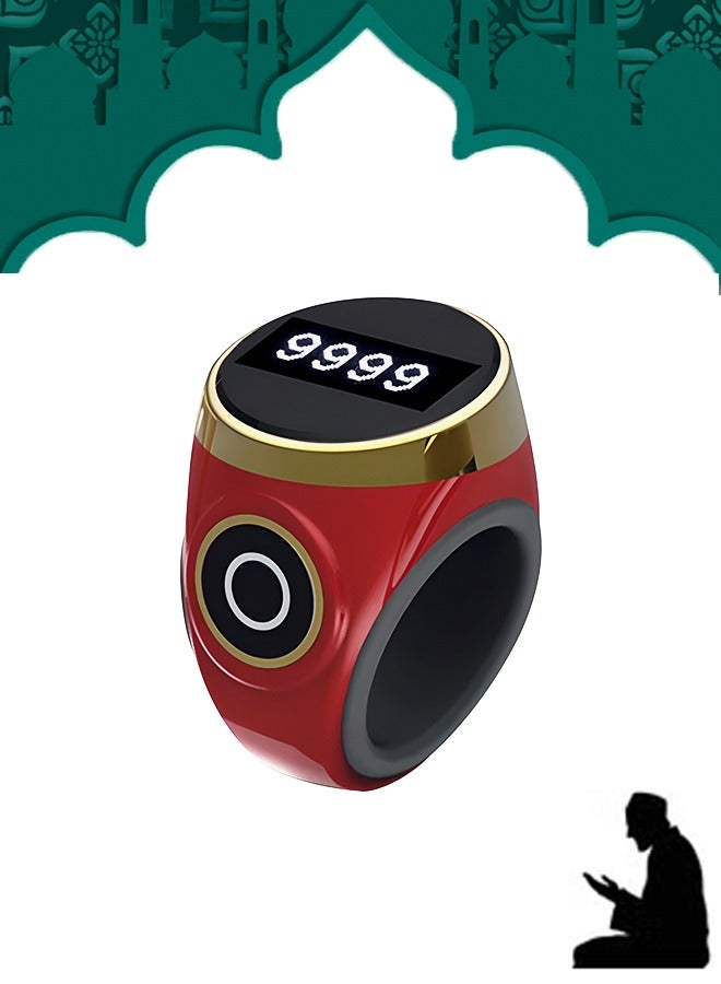 Smart Prayer Muslims Counting Ring, Rechargeable Zikr Ring with 3 Sizes (20/22/24mm）,Touchscreen OLED, Record Daily Prayers ,Record the number of prayers. Maximum Value is 9999 - Image 1