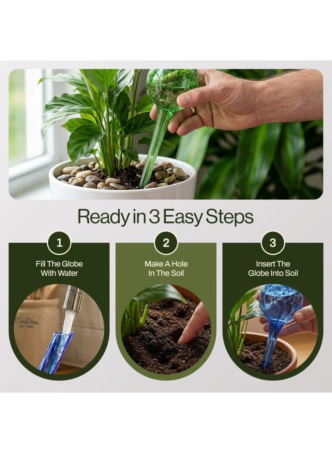 Besti Self Watering Globes for Plants (4-Pack) Waters Greenery Up to 2 Weeks Hands Free | Durable, Multicolored Glass Craftsmanship | Indoor and Outdoor Use - Image 4