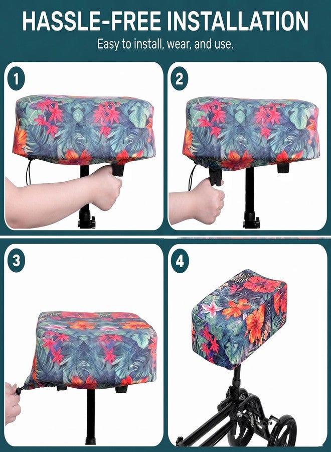 KUAZIDAR Knee Scooter Cushion Cover - 2.6in Highly Resilient Memory Foam, Comfortable Walker Pad, Removable and Washable Cloth Cover, Fits Most Knee Scooter - Image 5