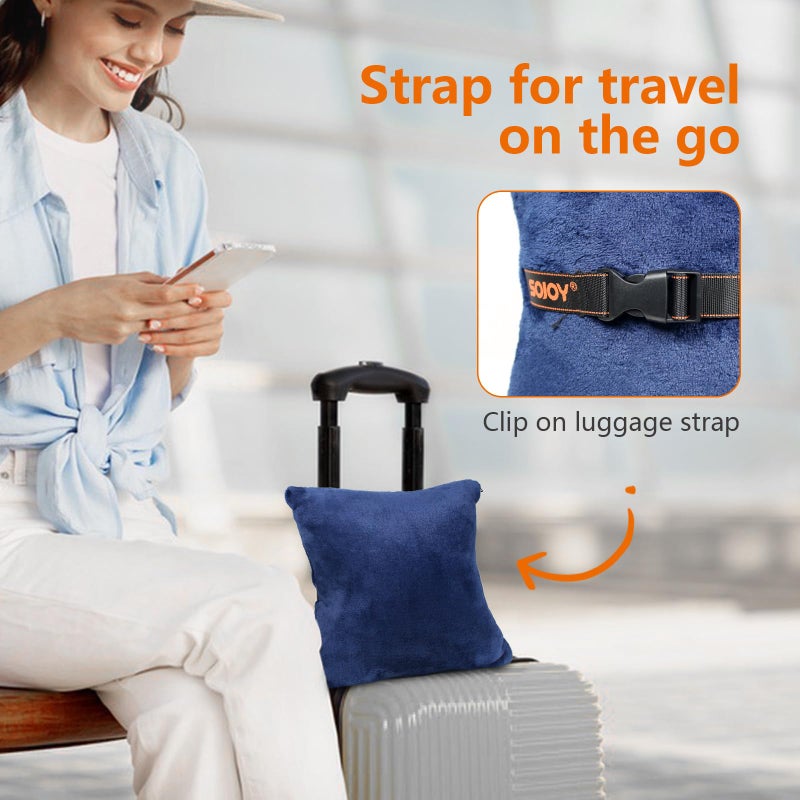 Sojoy 3 in 1 Travel Blanket & Pillow Set for Airplane, Warm Wearable Blanket-Portable Travel Pillow,Perfect Travel Essentials for Long Trips, Flying, and Road Trips (60 * 43inches) - Image 4