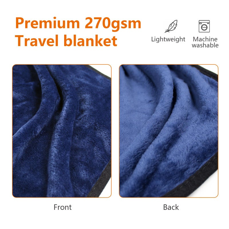 Sojoy 3 in 1 Travel Blanket & Pillow Set for Airplane, Warm Wearable Blanket-Portable Travel Pillow,Perfect Travel Essentials for Long Trips, Flying, and Road Trips (60 * 43inches) - Image 5