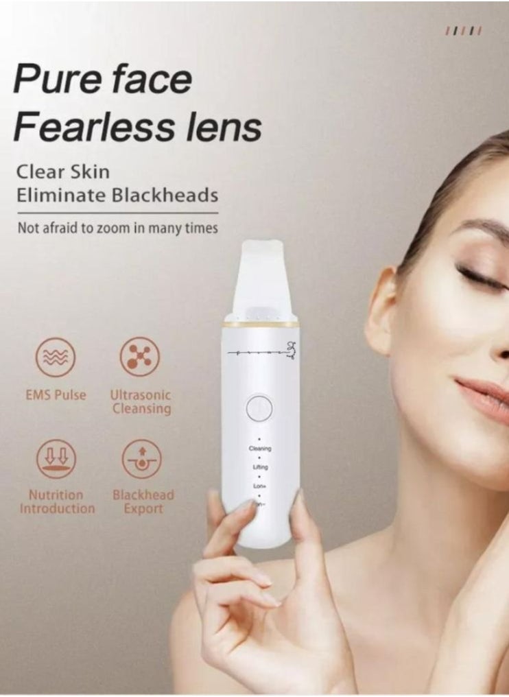 PRIME - Blackhead Remover Pore Cleaner with 4 Modes Whitehead Remover Ultrasonic Deep Facial Clean Machine Skin Scrubber Pimple Extractor Pores Unclog Face Cleanser Peeling Shovel Rechargeable - Image 1