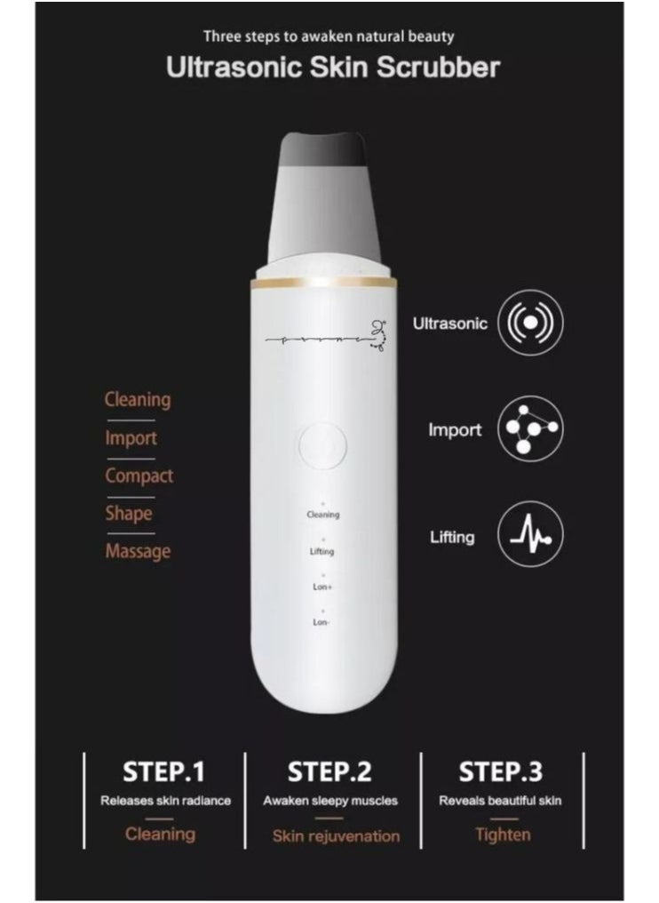 PRIME - Blackhead Remover Pore Cleaner with 4 Modes Whitehead Remover Ultrasonic Deep Facial Clean Machine Skin Scrubber Pimple Extractor Pores Unclog Face Cleanser Peeling Shovel Rechargeable - Image 1
