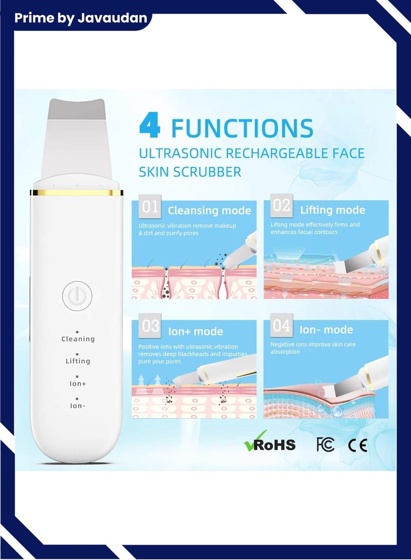 مزيل الرؤوس السوداء، منظف المسام مع 4 أوضاع، مزيل الرؤوس البيضاء، جهاز تنظيف عميق للوجه بالموجات فوق الصوتية، جهاز تنظيف البشرة، استخراج البثور، تنظيف المسام، منظف الوجه، مجرفة التقشير، قابلة لإعادة ا - Image 5