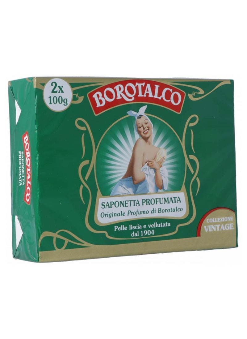 Borotalco Roberts Set of 2 Borotalco Scented Soaps Vintage Edition Lady Picture  35 Ounces 100g Packages Pack of 2  Italian Import 