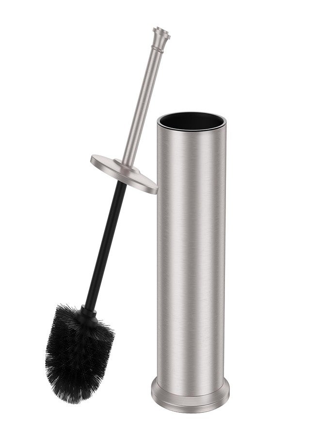 UNCONSIL Stain Nickel Toilet Brush and Holder，Extra Long Handled Toilet Brush for Bathroom，Stainless Steel Heavy Duty Toilet Bowl Brush,Removable Inner Bowl,Deep Cleaning Dense Bristles Brush -Space Saving - Image 1