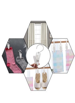 Y&D SYOSI Laundry Hooks Clip Plastic Clothes Pins Super Strong Hanger Clips Swivel for Clothing Store Home Office Workshop Curtain White Black 20 PCS  - Image 5