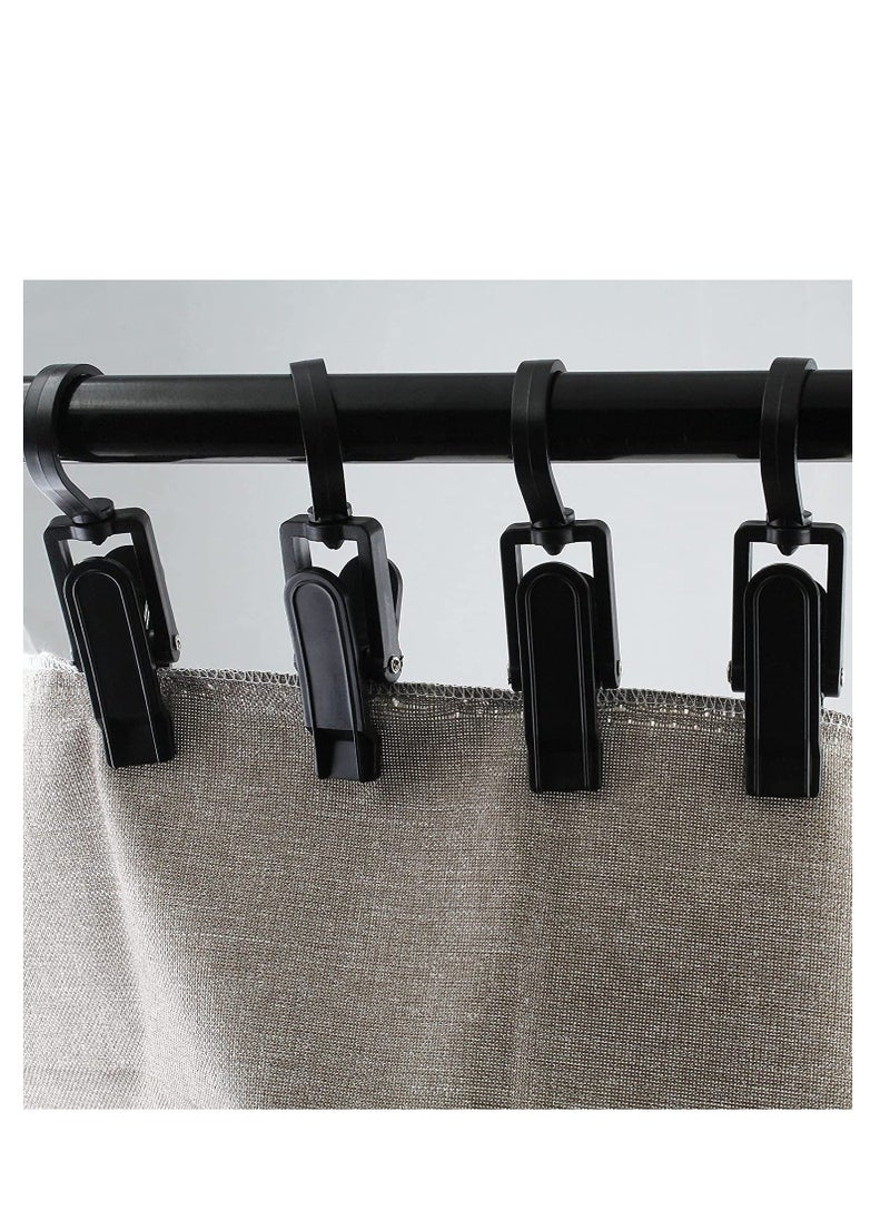 Y&D SYOSI Laundry Hooks Clip Plastic Clothes Pins Super Strong Hanger Clips Swivel for Clothing Store Home Office Workshop Curtain White Black 20 PCS  - Image 4